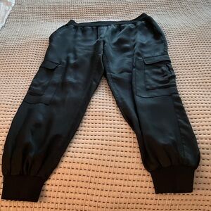 Cinq à Sept Black Satin Joggers